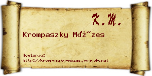 Krompaszky Mózes névjegykártya